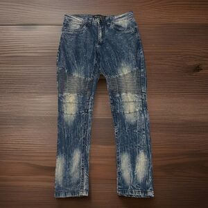 Marc  Ecko Cut & Sew  Men’s  Distressed  Moto Patchwork Jeans  30X30 Y2K 90s Vnt